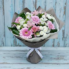 Букет цветов из:  Герберы, Альстромерии и Хризантемы в Губкинском
