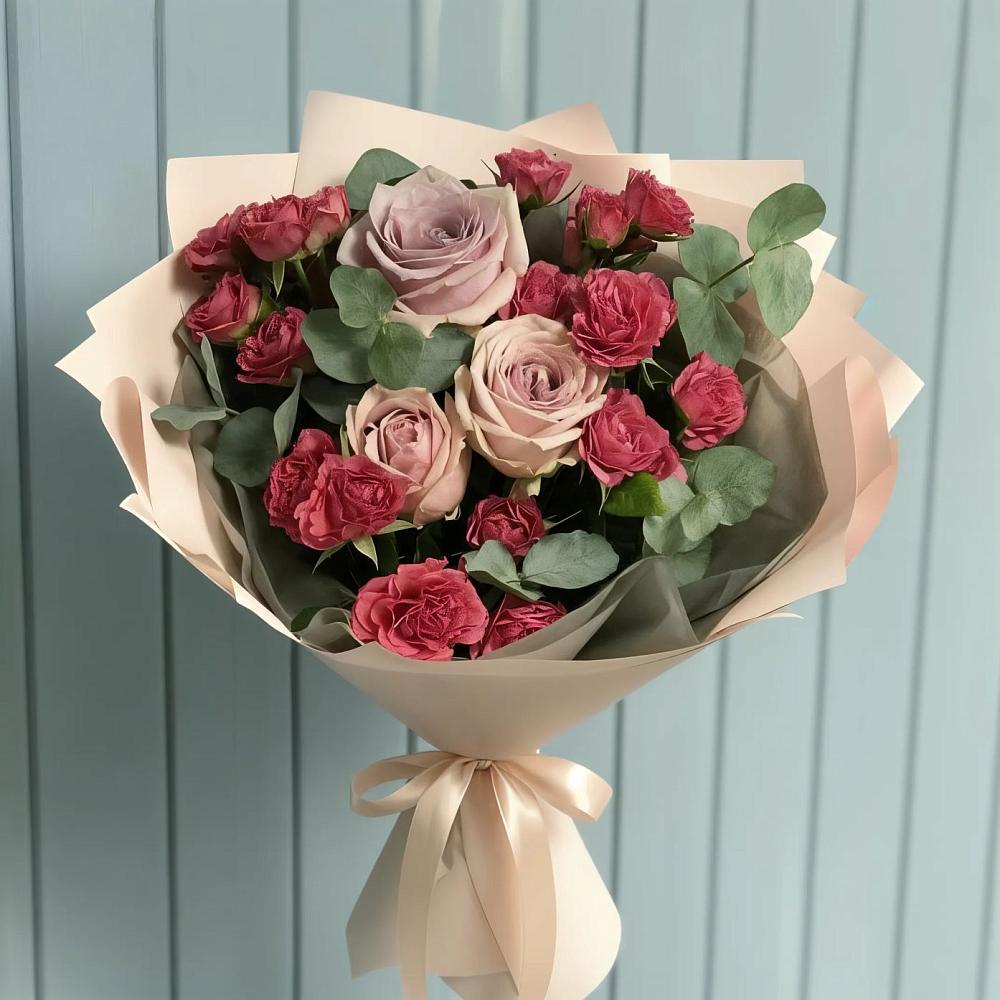 Букет цветов из: Гвоздики и Розы в Губкинском