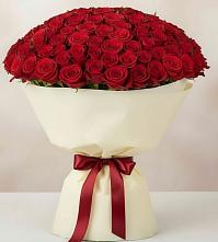 Букет 101 Красная роза Милано в Губкинском