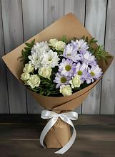 Букет цветов из:  Хризантемы и Розы #REPLACE_PRED# Губкинском