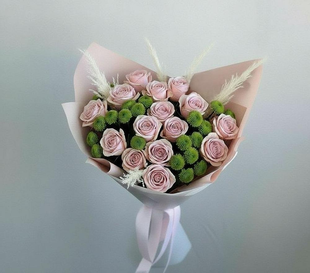 Букет цветов из: Розы и Хризантемы в Губкинском