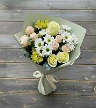 Букет цветов из:  Альстромерии, Розы и Хризантемы в Губкинском