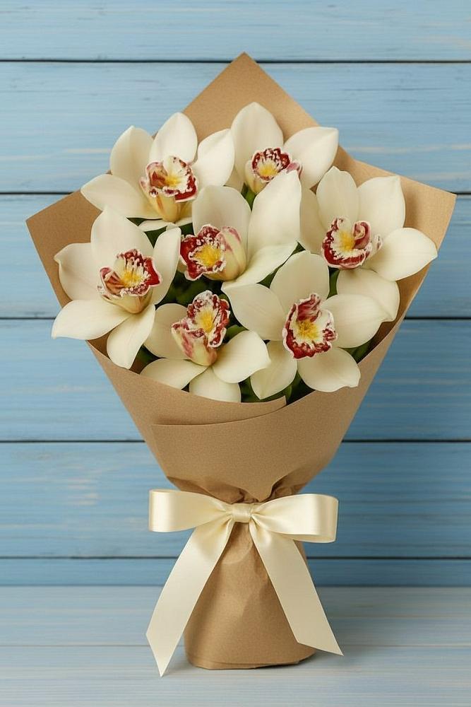 Букет цветов из: Орхидеи и Розы в Губкинском