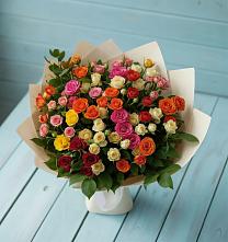 Букет Микс из разноцветных кустовых роз #REPLACE_PRED# Губкинском